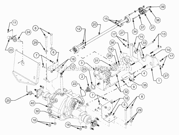 Drive Line Diagram and Parts List for GT2523-54 13A-2A8K710 Cub Cadet Lawn Tractor
